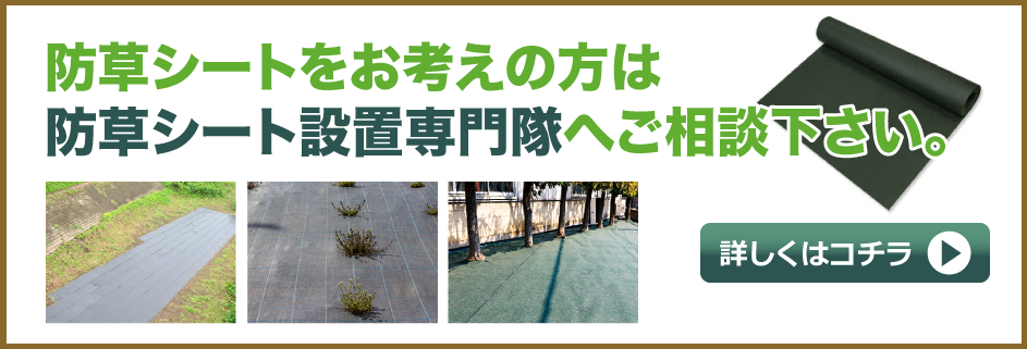 防草シートをお考えなら防草シート設置専門隊にご相談ください。